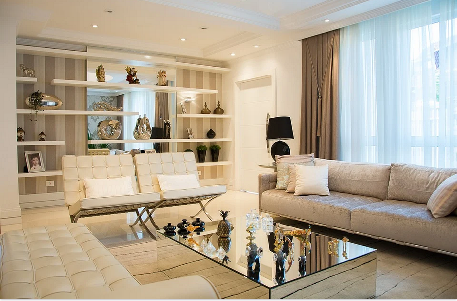 a living room in a condo
